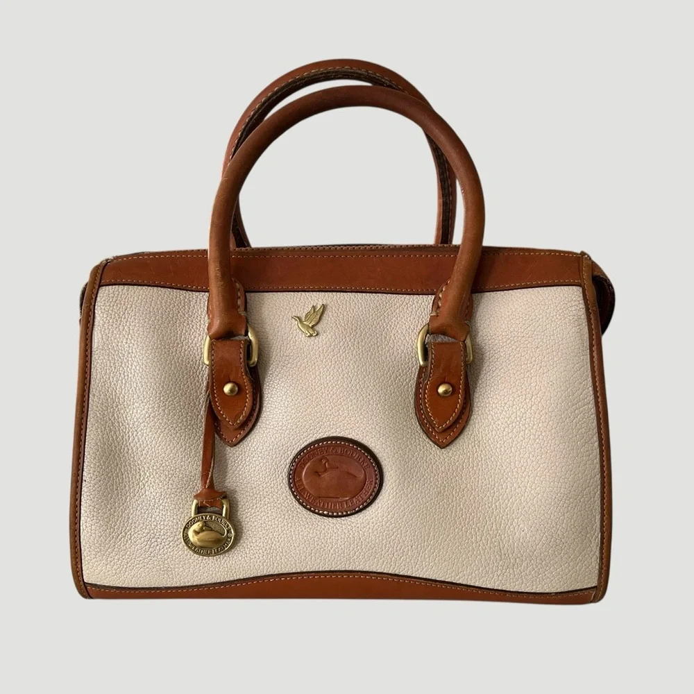 Dooney & Bourke White and Tan Satchel